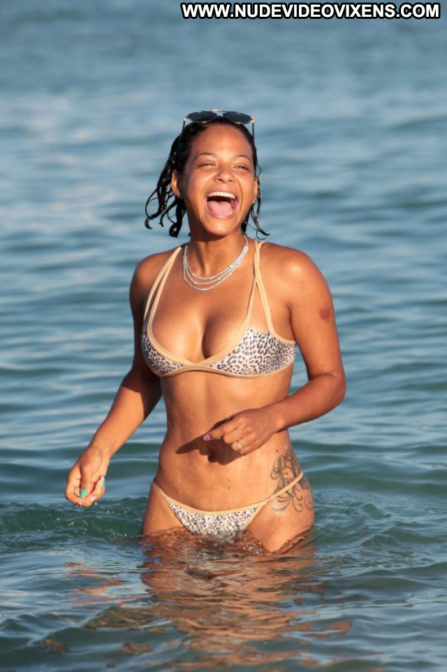 Christina Milian No Source Beautiful Babe Bikini Candids Celebrity